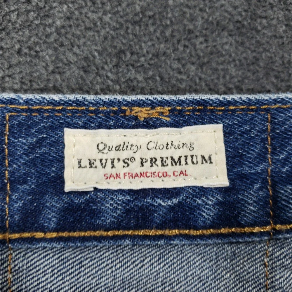 Levi Premium Big E Jeans Mens 38x34 Blue Medium Wash Denim Button Fly‎